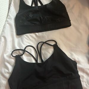 3 piece lululemon size 4 Bundle…2 Black Double-Strap Bras and black shorts